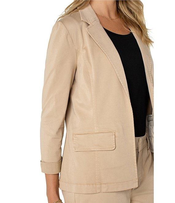Liverpool Los Angeles Petite Size Stretch Sateen Notch Lapel Fitted Blazer Product Image