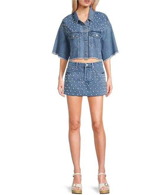Signature 8 Pearl Denim Short Sleeve Coordinating Top Product Image