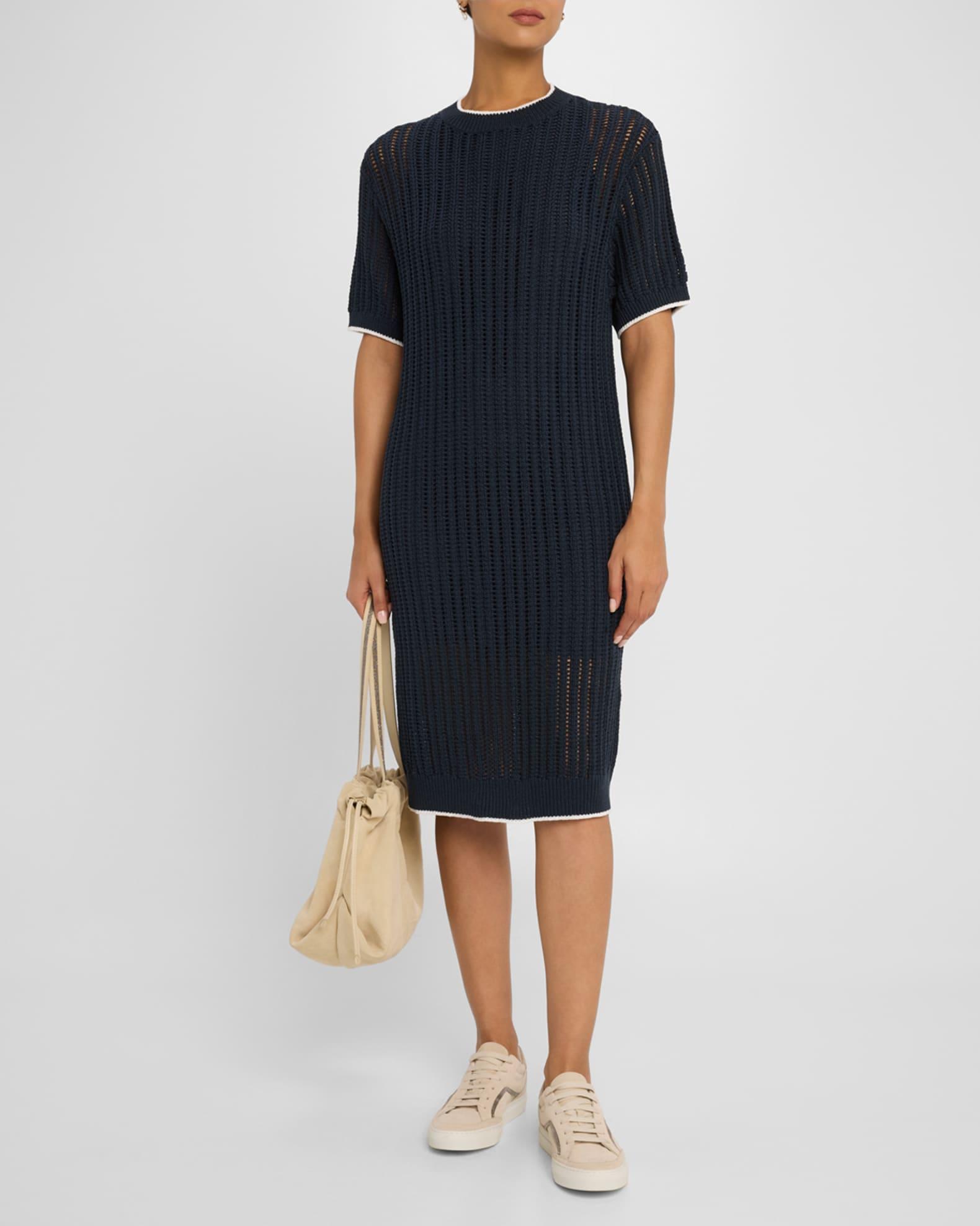 Mesh Knit Midi T-Shirt Dress Product Image