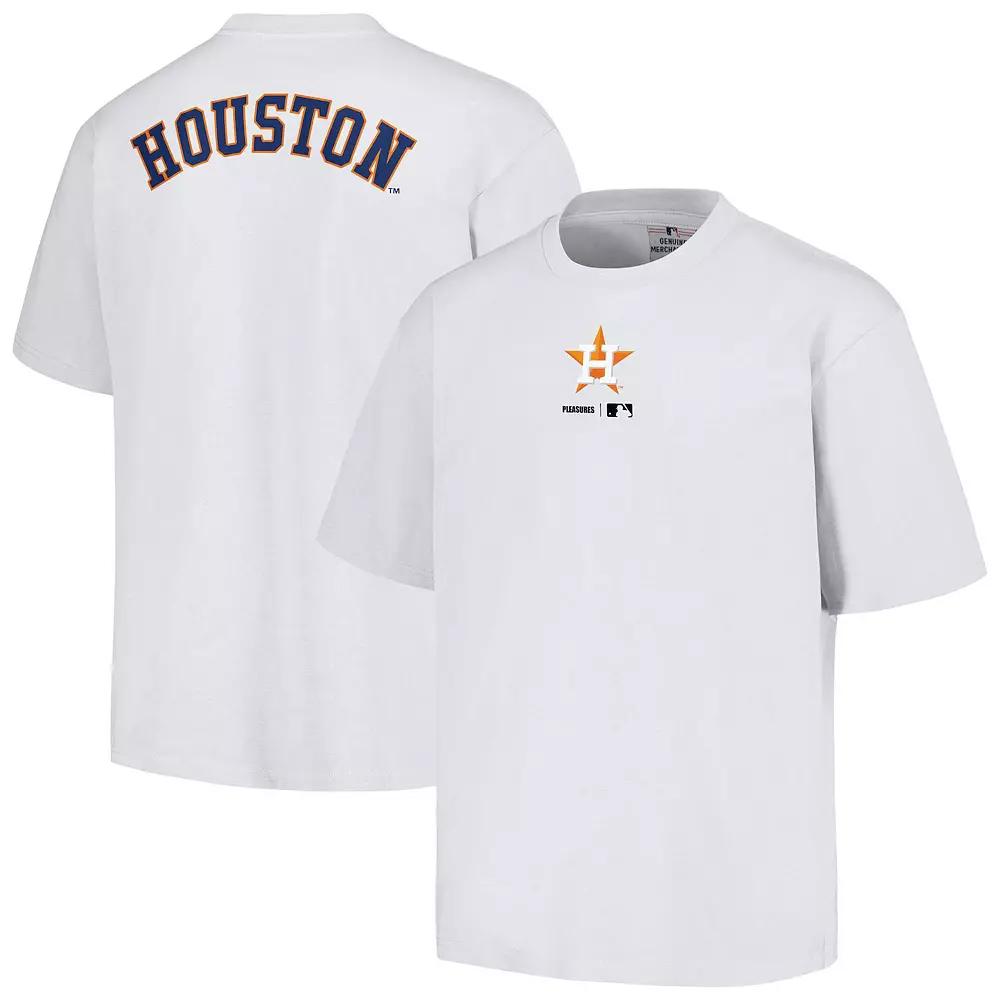 Men's PLEASURES  White Houston Astros Mascot T-Shirt, Size: 2XL Product Image