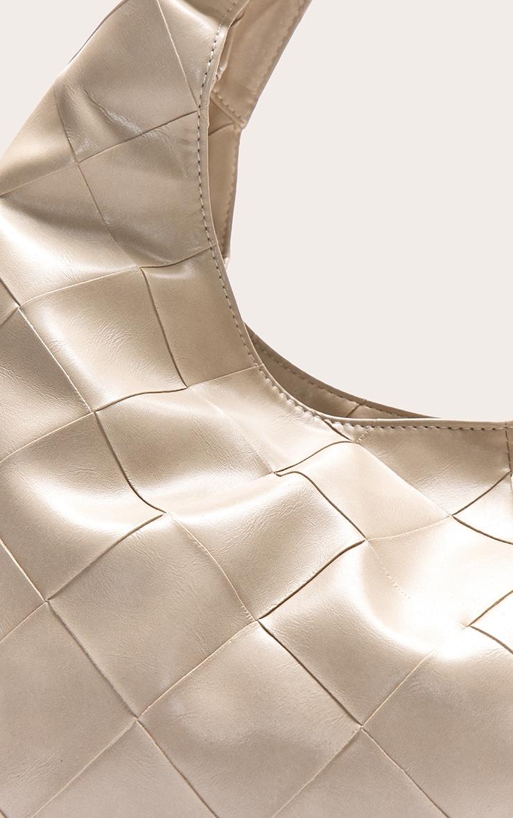 Cream Oversized Weave Large Tote Bag Product Image