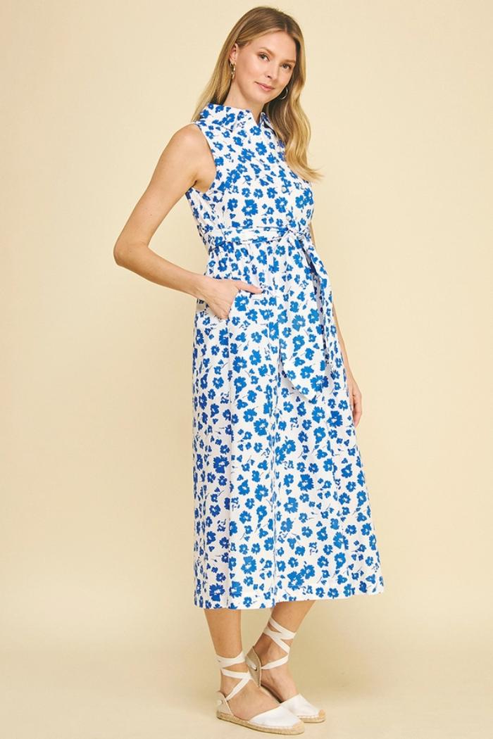 Eleanor Floral Print Button Down Maxi Dress Product Image