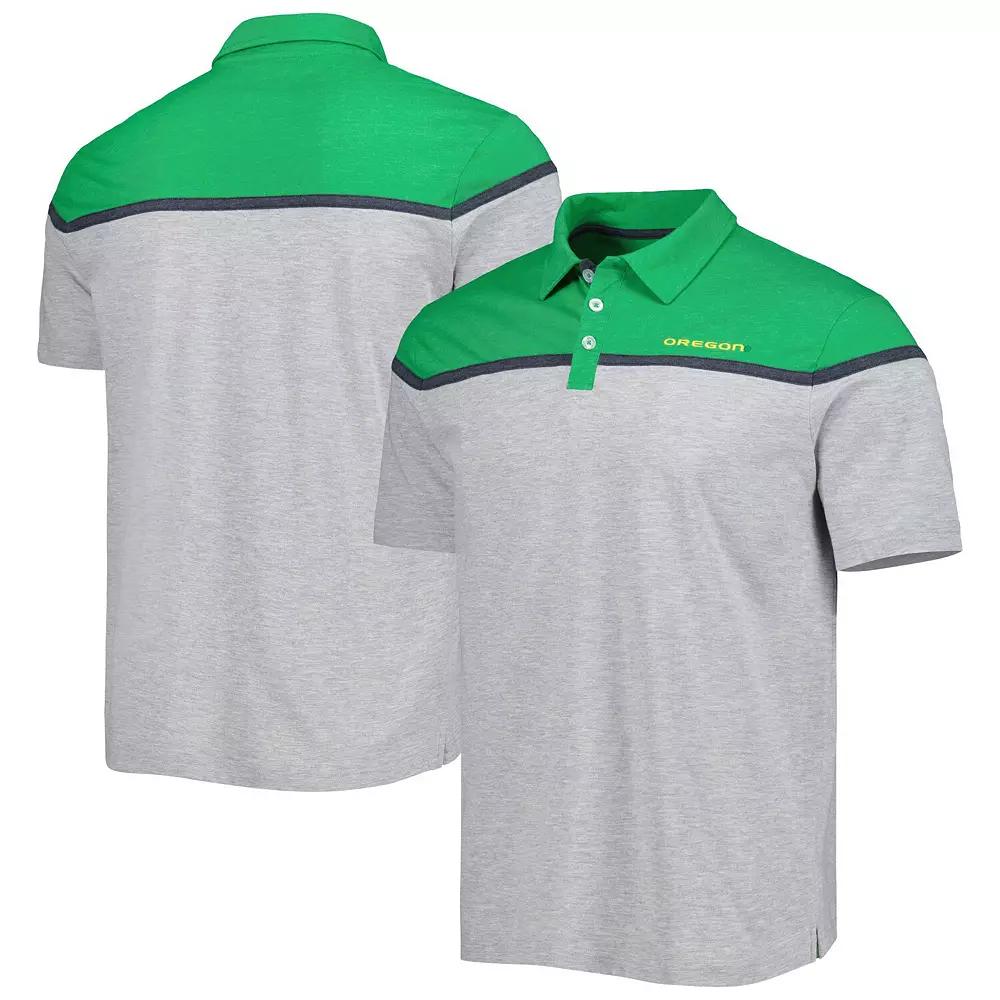 Men's Colosseum Heather Gray Oregon Ducks Chamberlain Polo,  Product Image