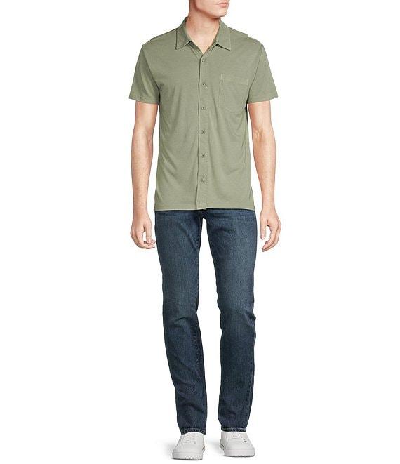 Cremieux Premium Denim Solid Charaix Coat Front Knit Shirt Product Image