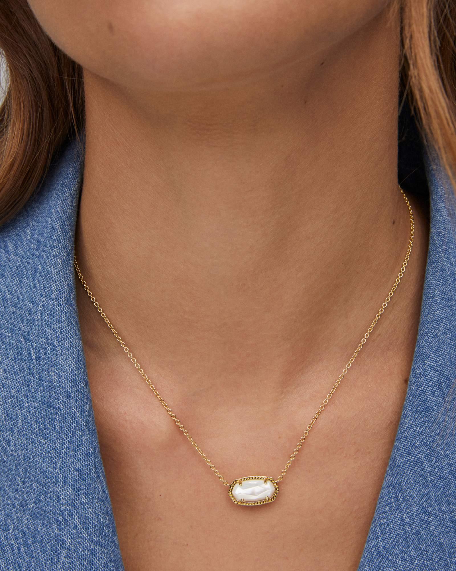 Kendra Scott Elisa Rose Gold Pendant Necklace in Iridescent | Drusy Product Image