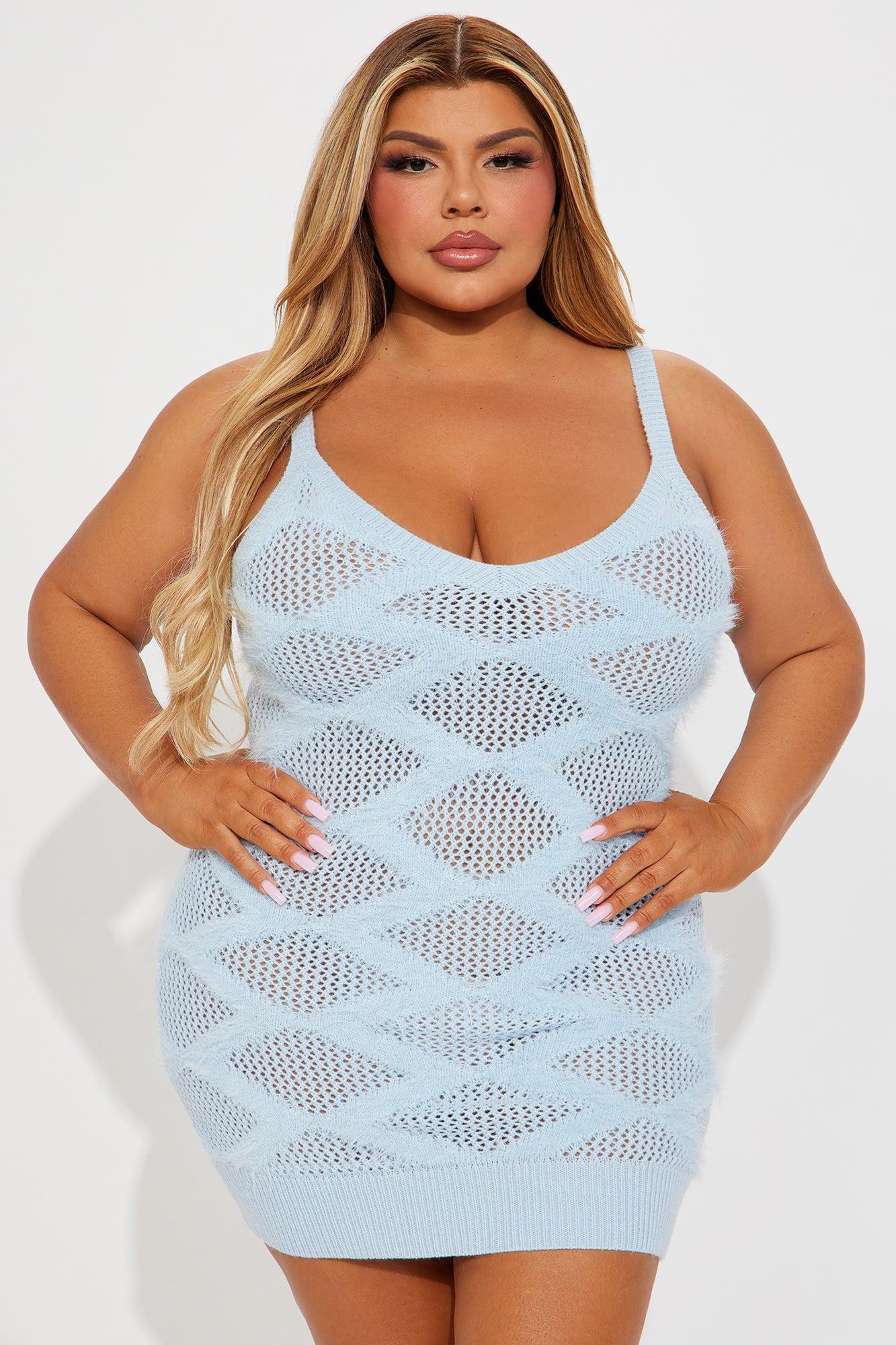 Blythe 2 Piece Sweater Dress Cardigan Set - Light Blue Product Image