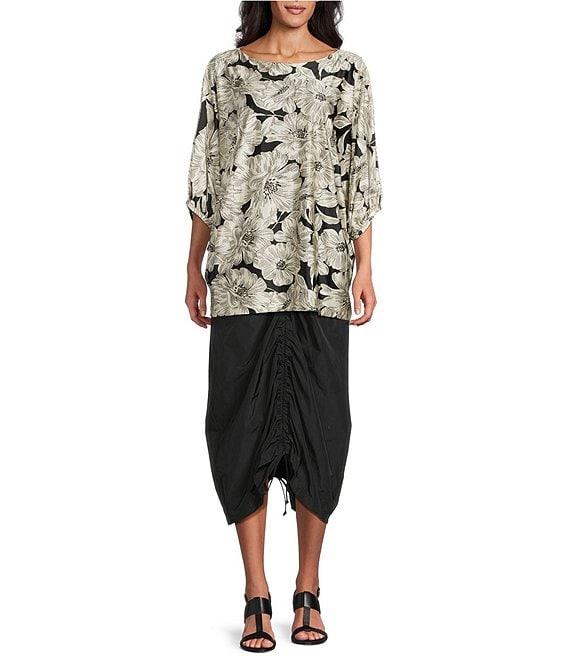 Bryn Walker Wilder Bianchi Neri Knit Boat Neck Elbow Sleeve Coordinating Tunic Product Image