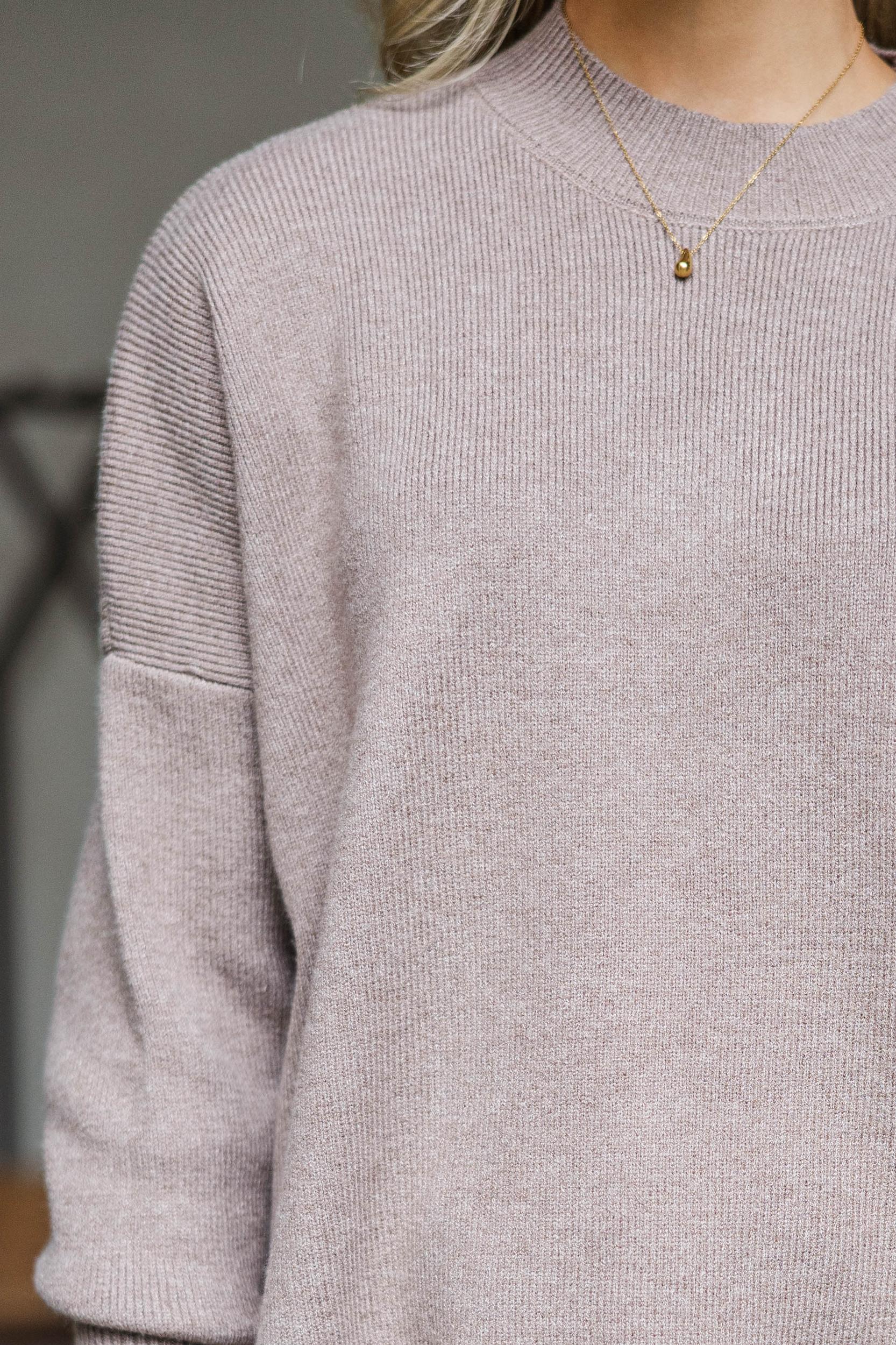 Perfectly You Mocha Brown Mock Neck Sweater Female Product Image