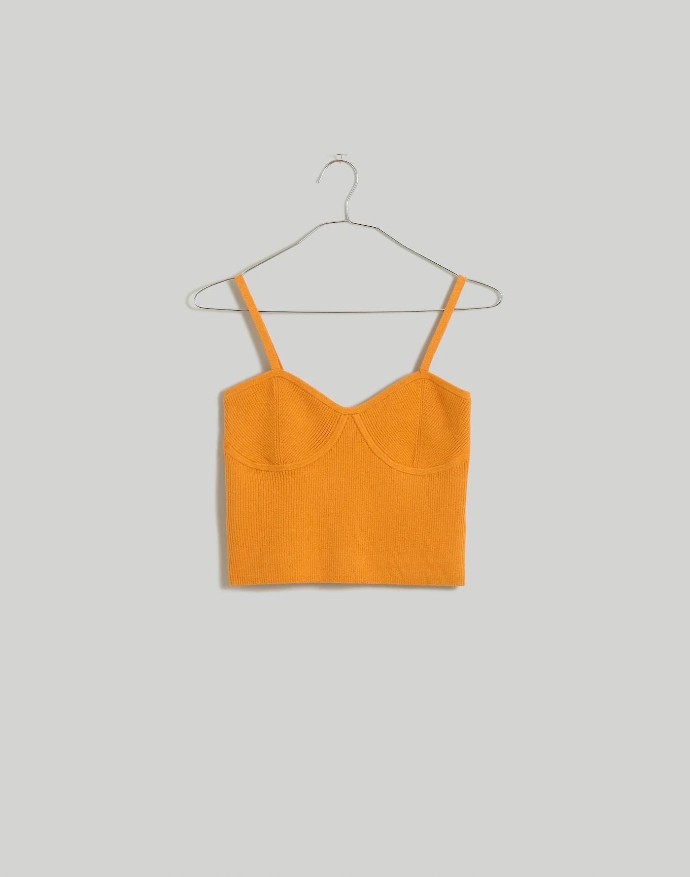 Corset-Detail Crop Sweater Tank Product Image