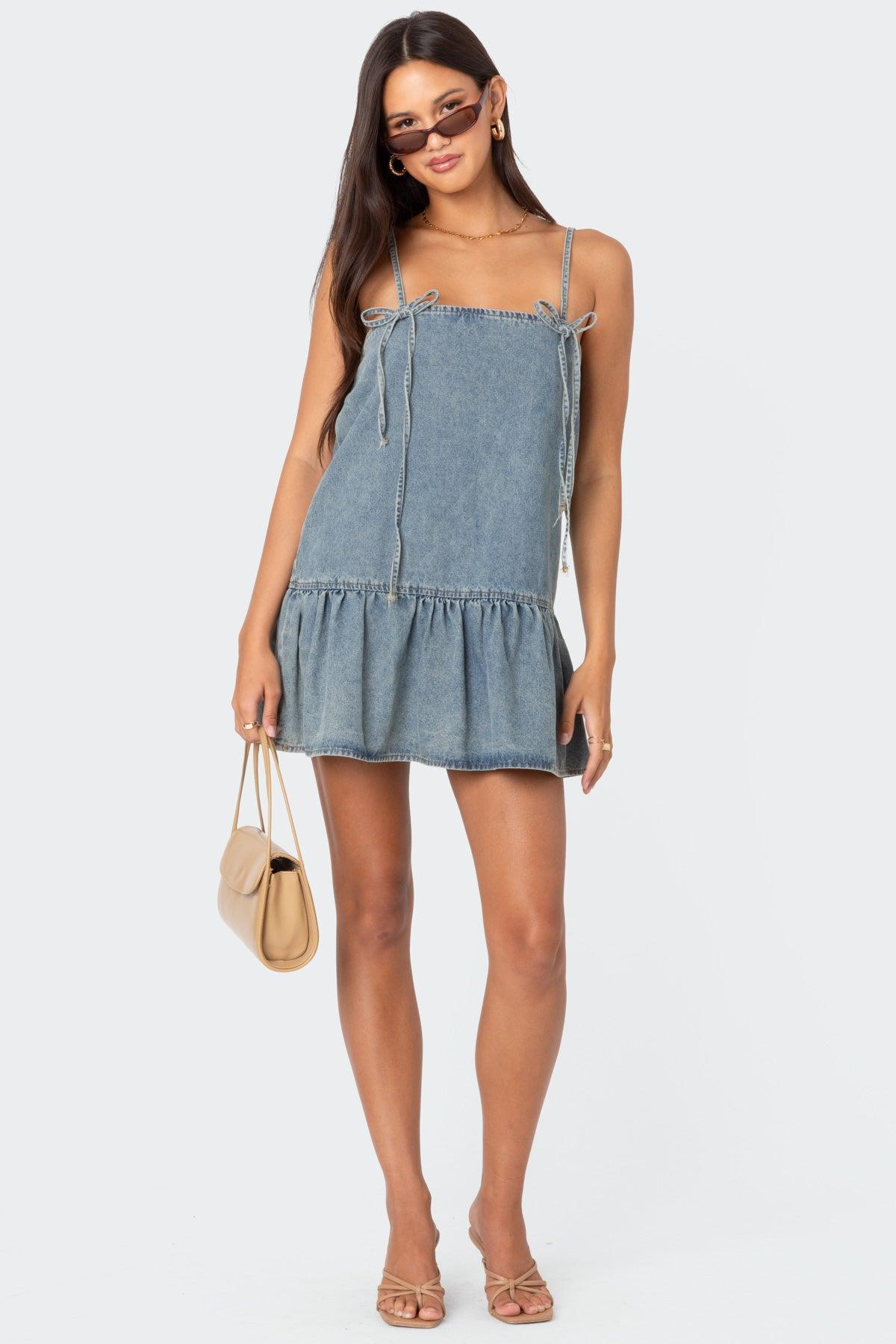 Dylan Denim Mini Dress Product Image