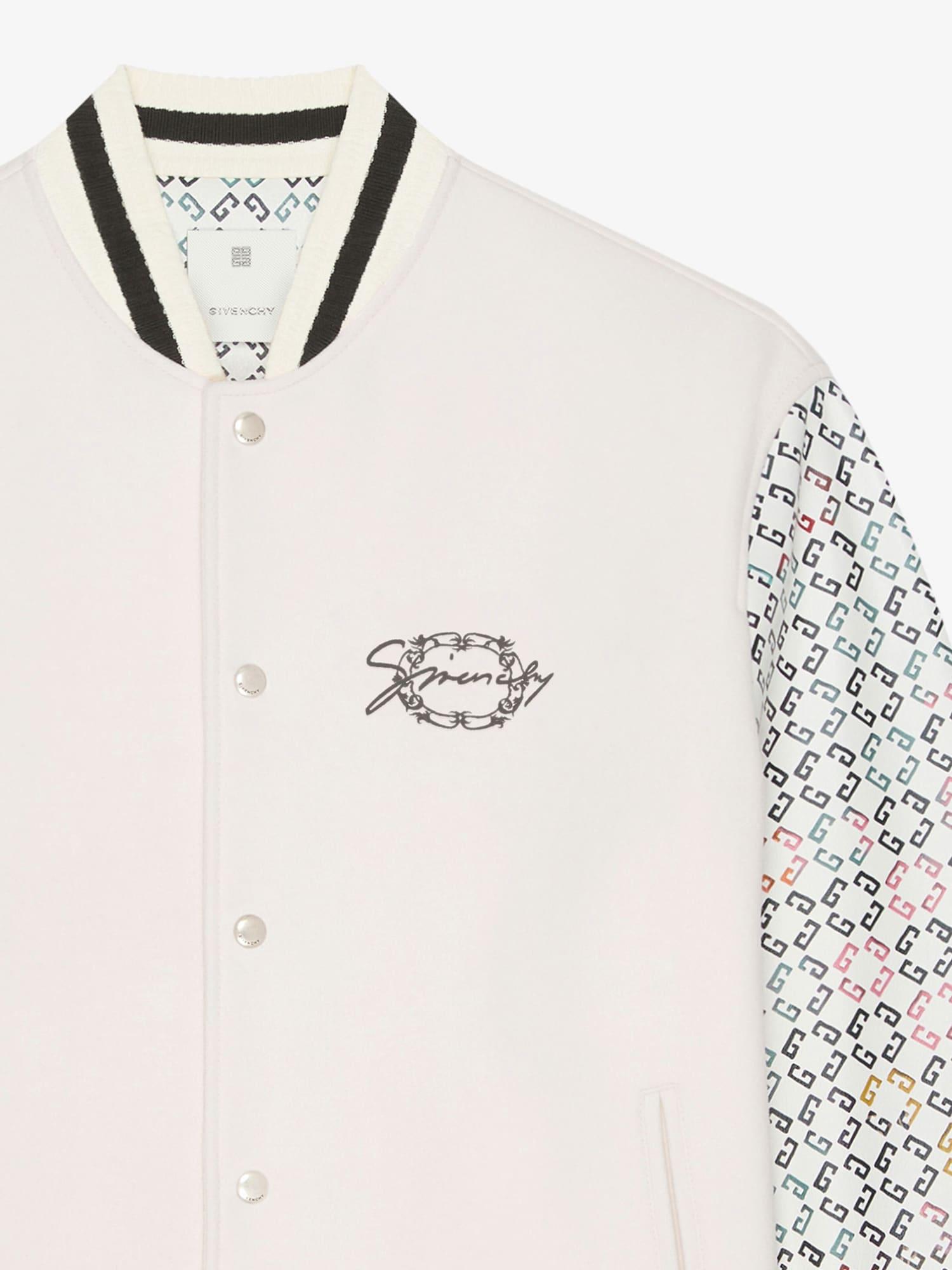 Varsity jacket in wool and monogram 72 leather Product Image