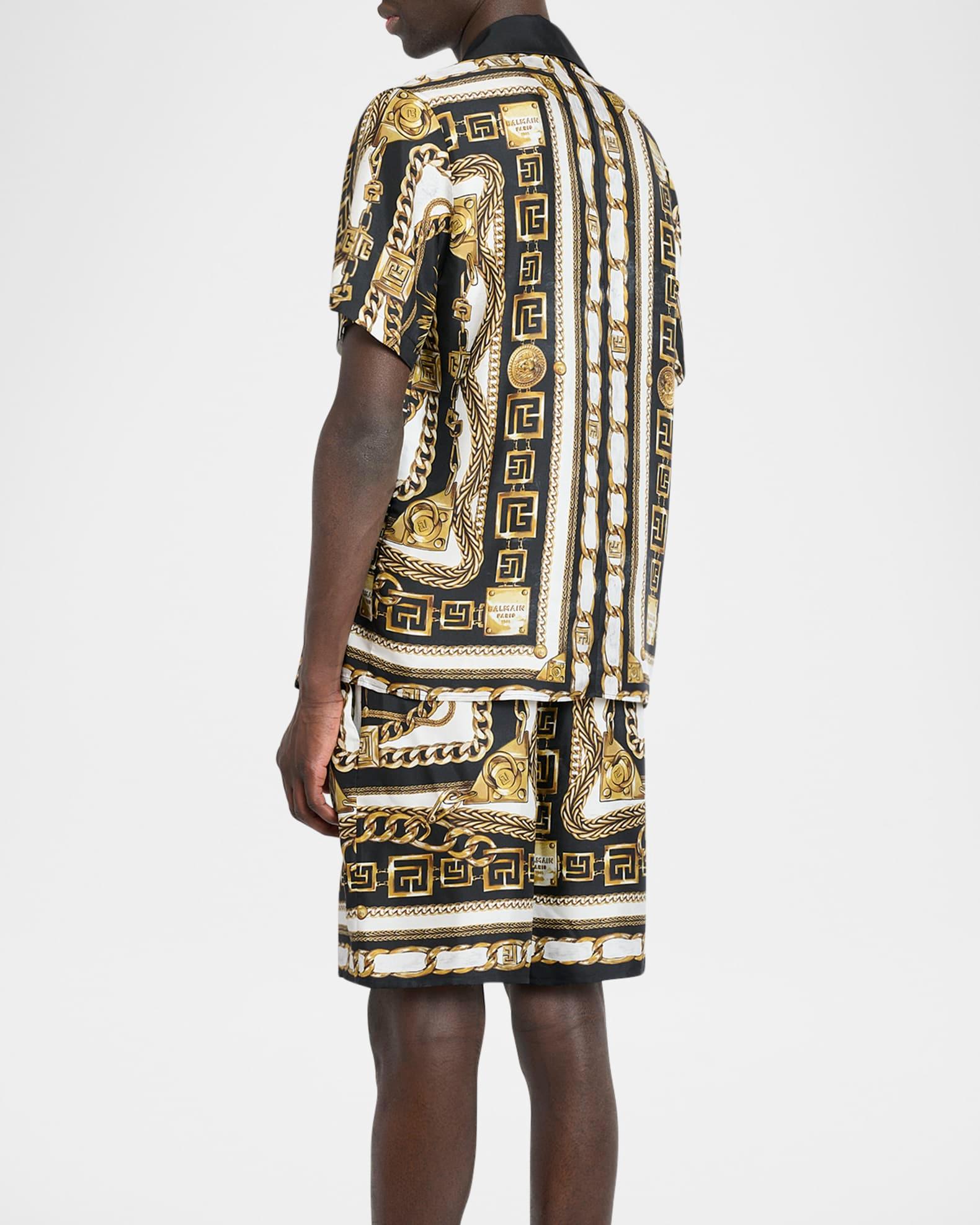 Men's Foulard Chaines Short-Sleeve Pajama Shirt Product Image