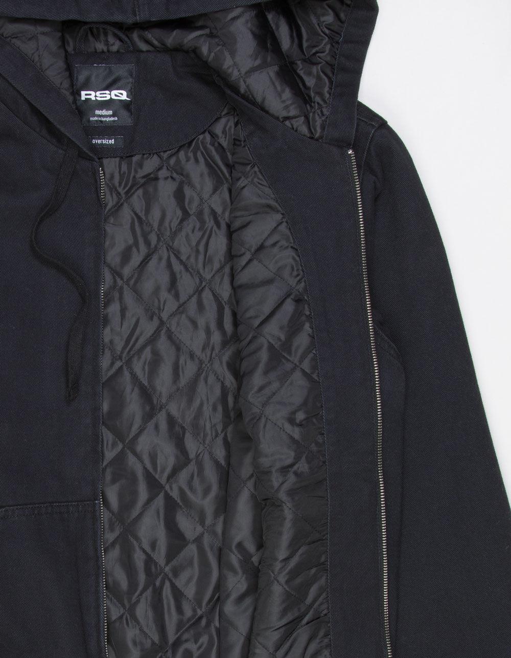 RSQ Mens Oversized Hooded Twill Jacket - OLIVE Product Image