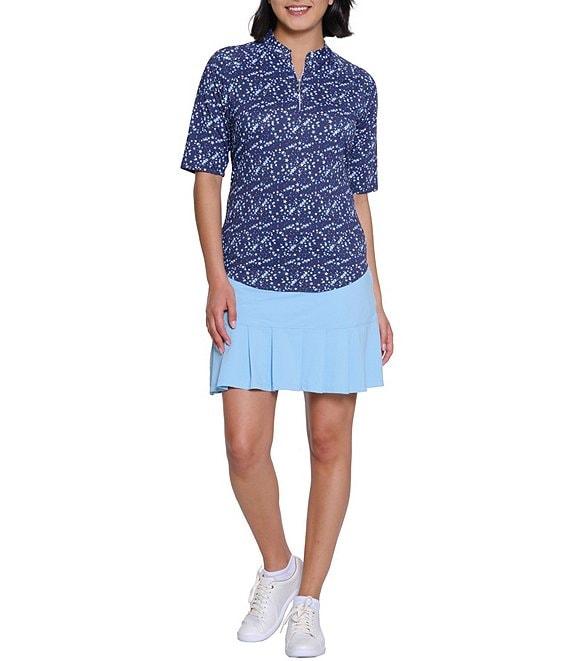 Sport Haley Tempo Printed Mock Neck Elbow Sleeve Top Product Image