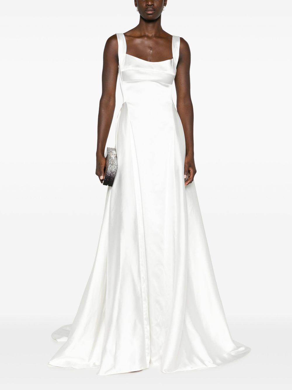 V-back satin gown Product Image