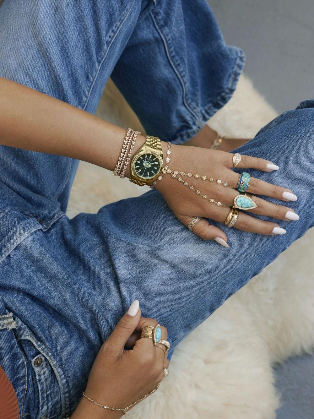 x Jacquie Aiche stainless steel eye dial 38mm Product Image