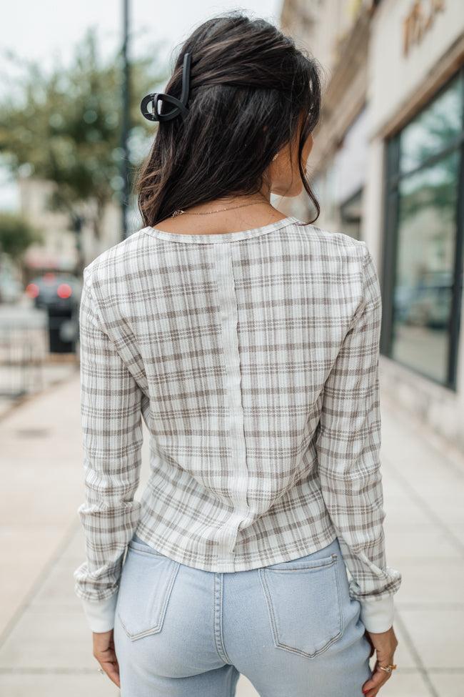 Layers Of Love In Plaid To Be Here Waffle Layering Top FINAL SALE Product Image
