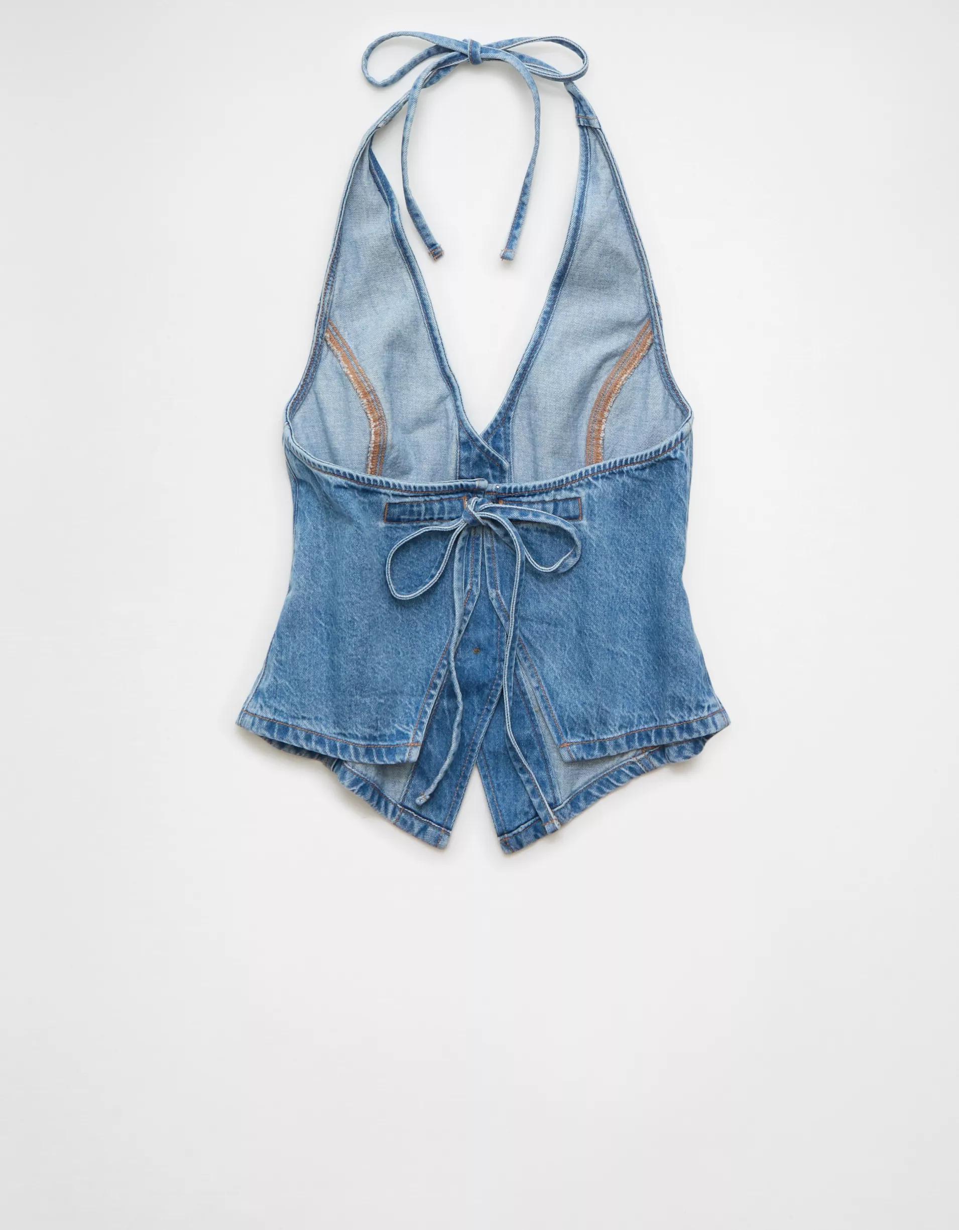 AE Denim Halter Vest Product Image