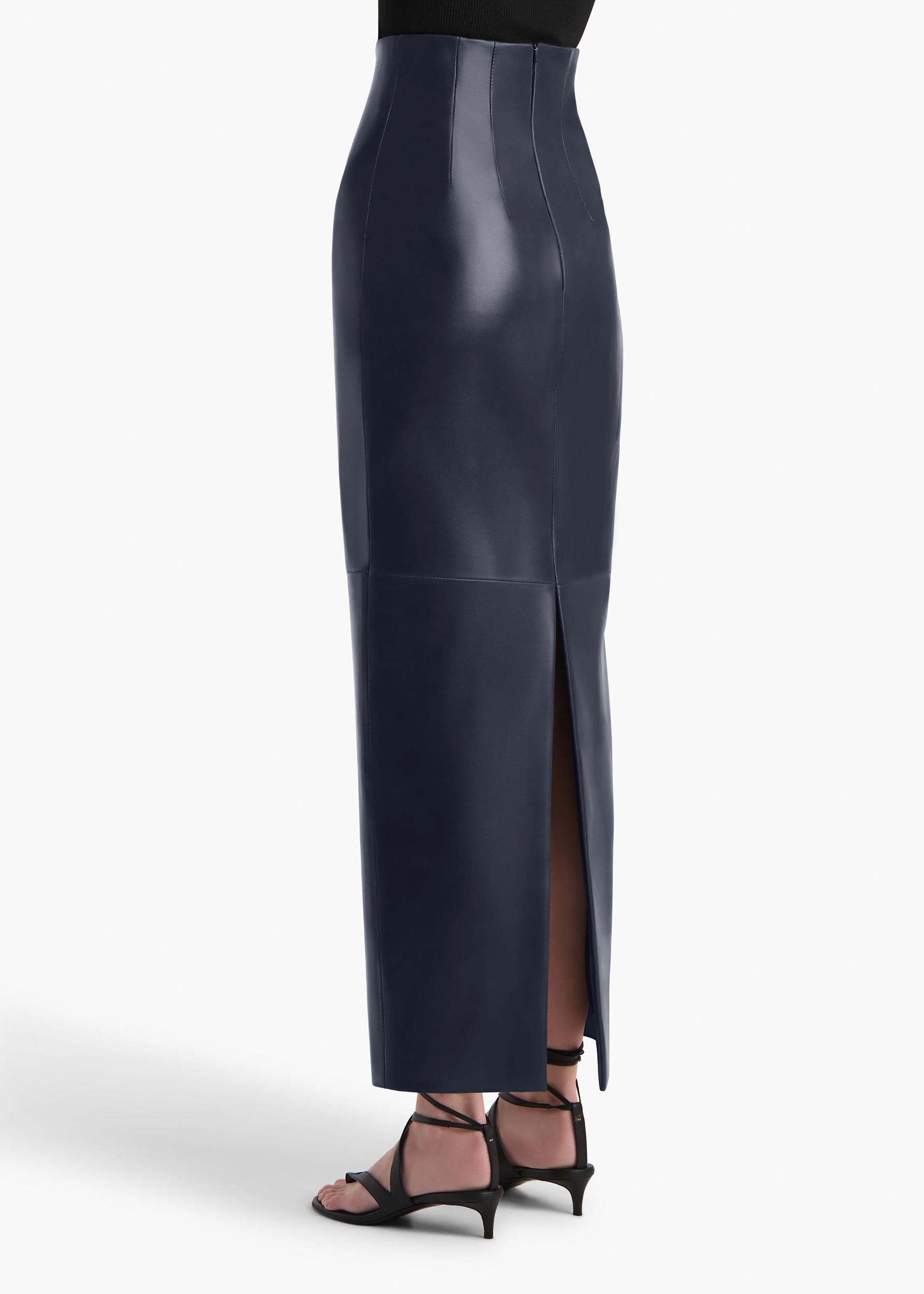 Loxley Skirt in Dark Navy Leather Product Image