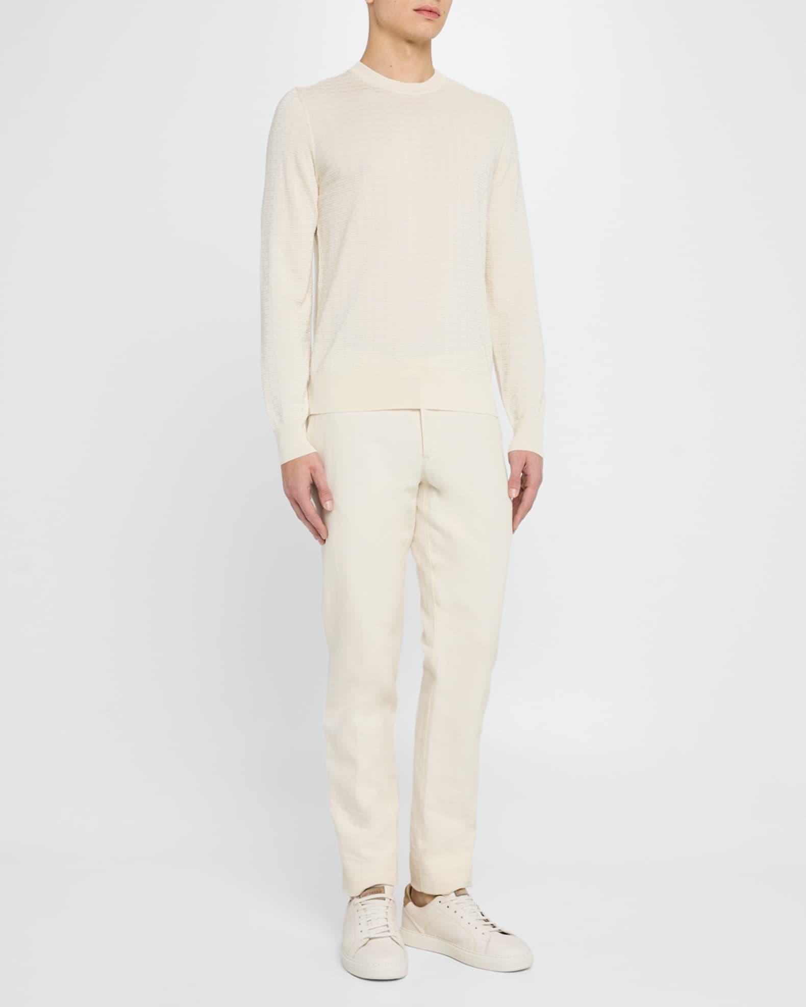 Men's Baniel Silk Textured Crewneck Sweater Product Image