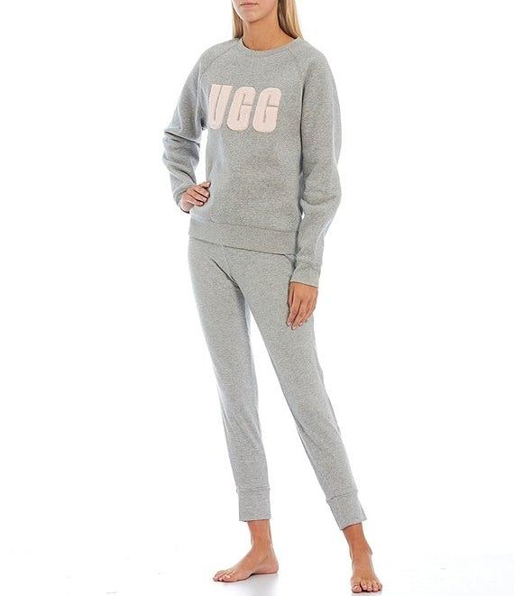 UGG® Madeline Fuzzy Logo Long Sleeve Coordinating Lounge Sweatshirt Product Image