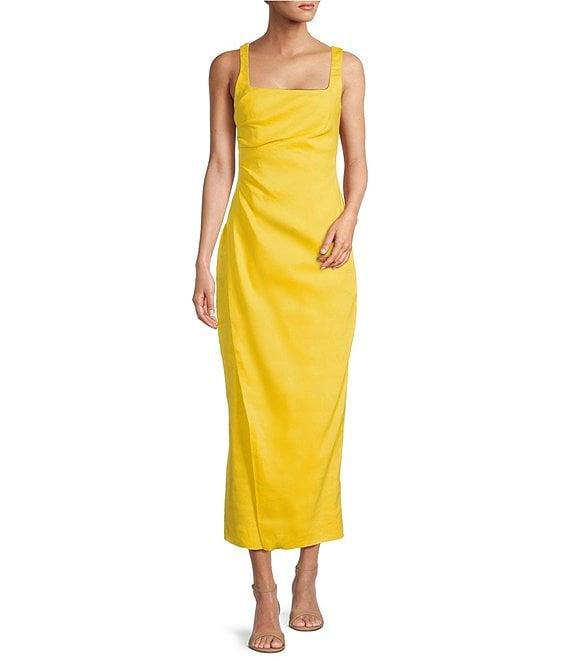 Antonio Melani Madison Stretch Linen Square Neck Sleeveless Dress Product Image