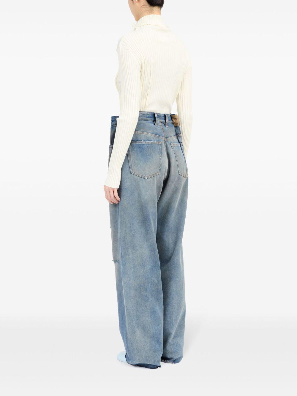 pleated bootcut jeans  Product Image
