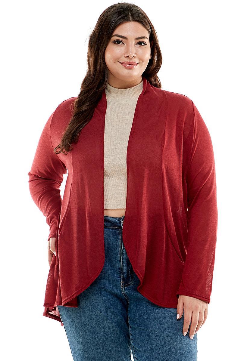 Long Sleeve Ruffled Cardigan - Plus Product Image