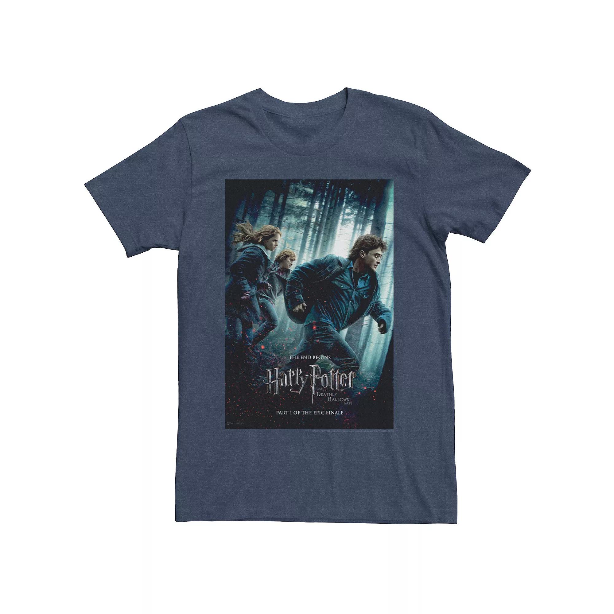 Men's Harry Potter Deathly Hallows Part One Trio Poster Graphic Tee,  Product Image