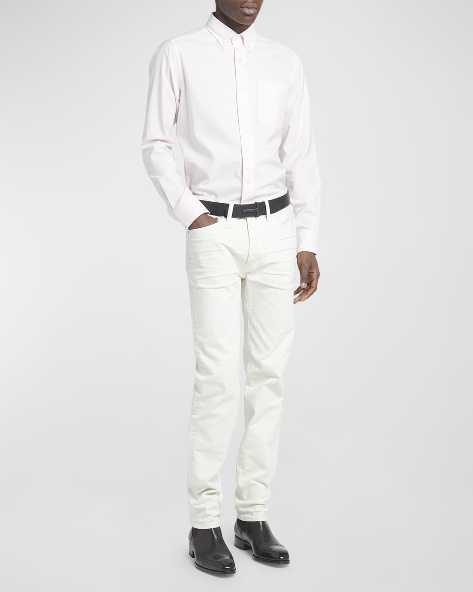 Men's Slim Fit Cotton Oxford Sport Shirt Product Image