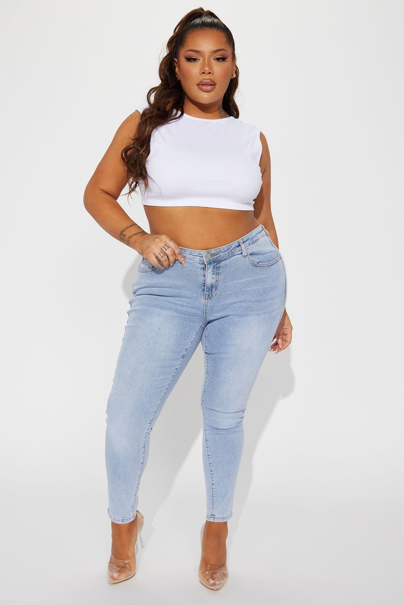 Malia Mid Rise Stretch Skinny Jeans - Light Wash Product Image