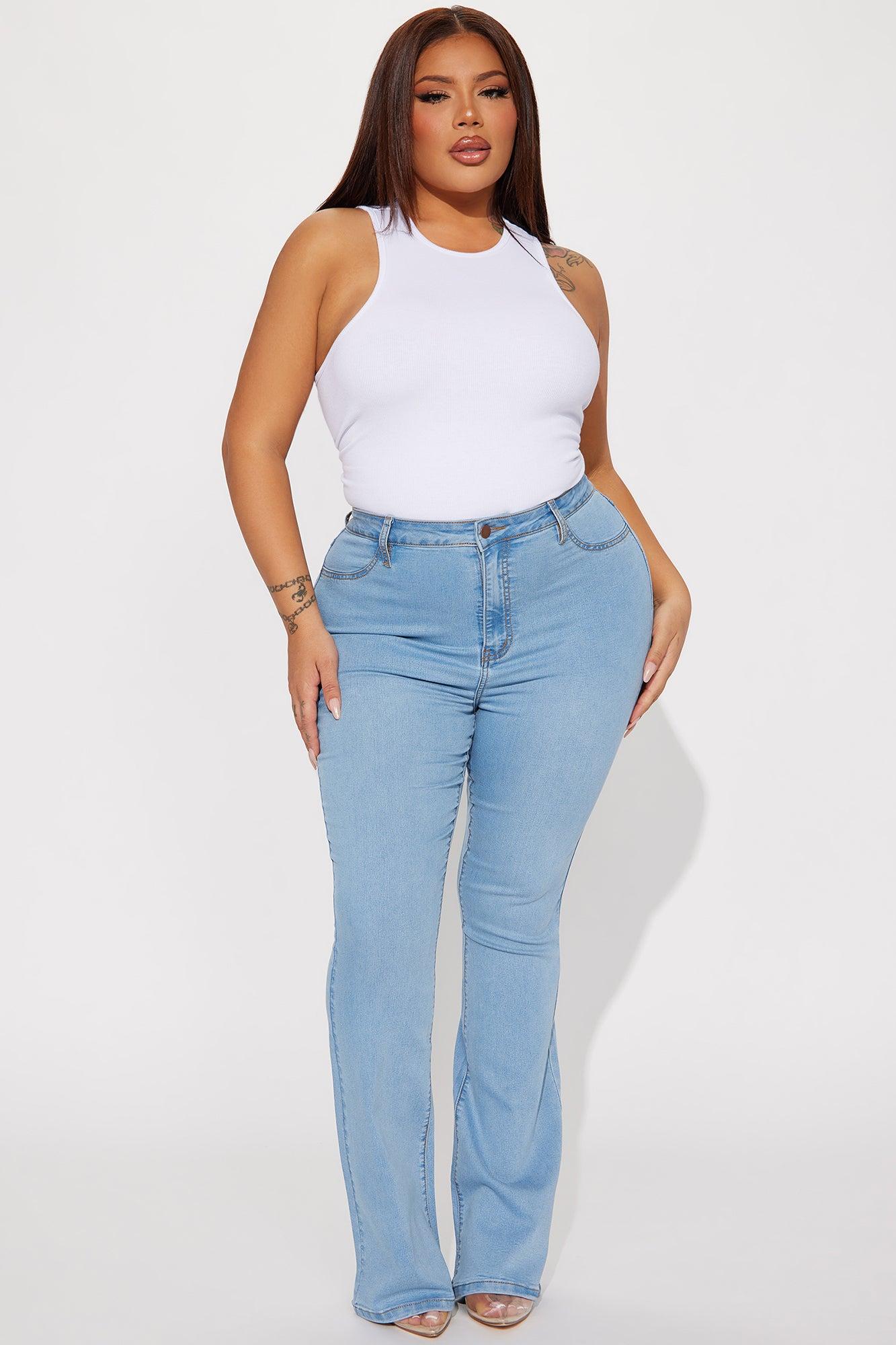 Deep In My Soul Flare Jeans - Light Blue Wash Product Image