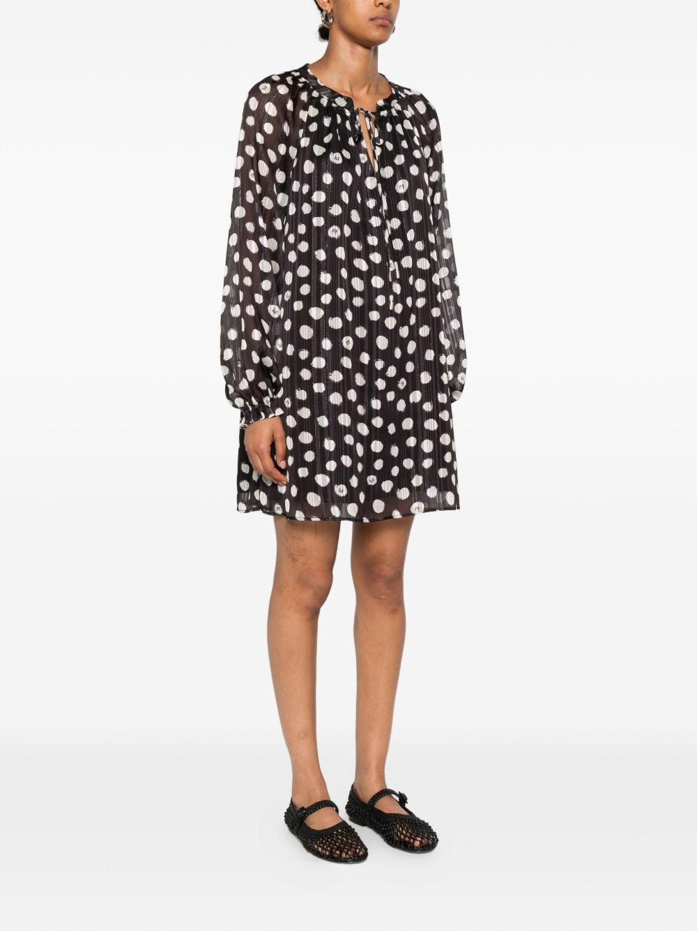 polka-dot tie-neck dress Product Image