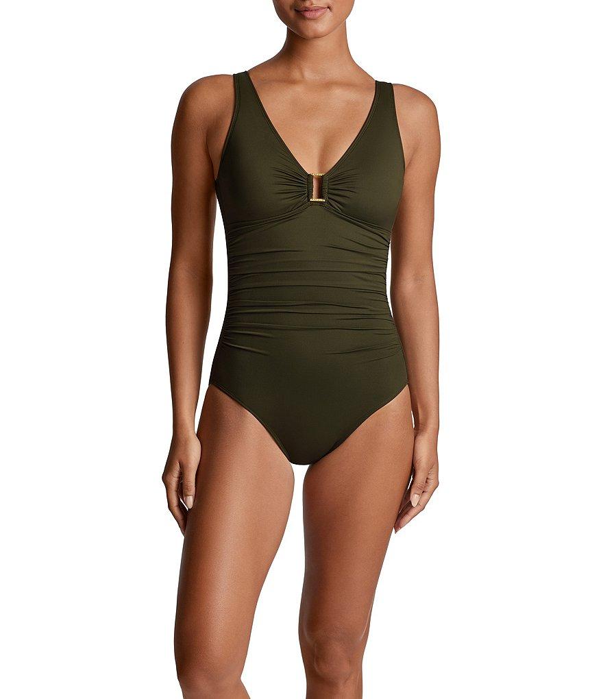 Lauren Ralph Lauren Ring Over The Shoulder Underwire One Piece Swimsuit Product Image