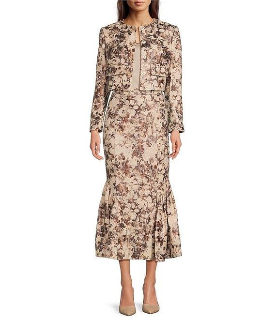 Muse by Marchesa Coordinating Rhodes Foil Tweed Skirt Product Image
