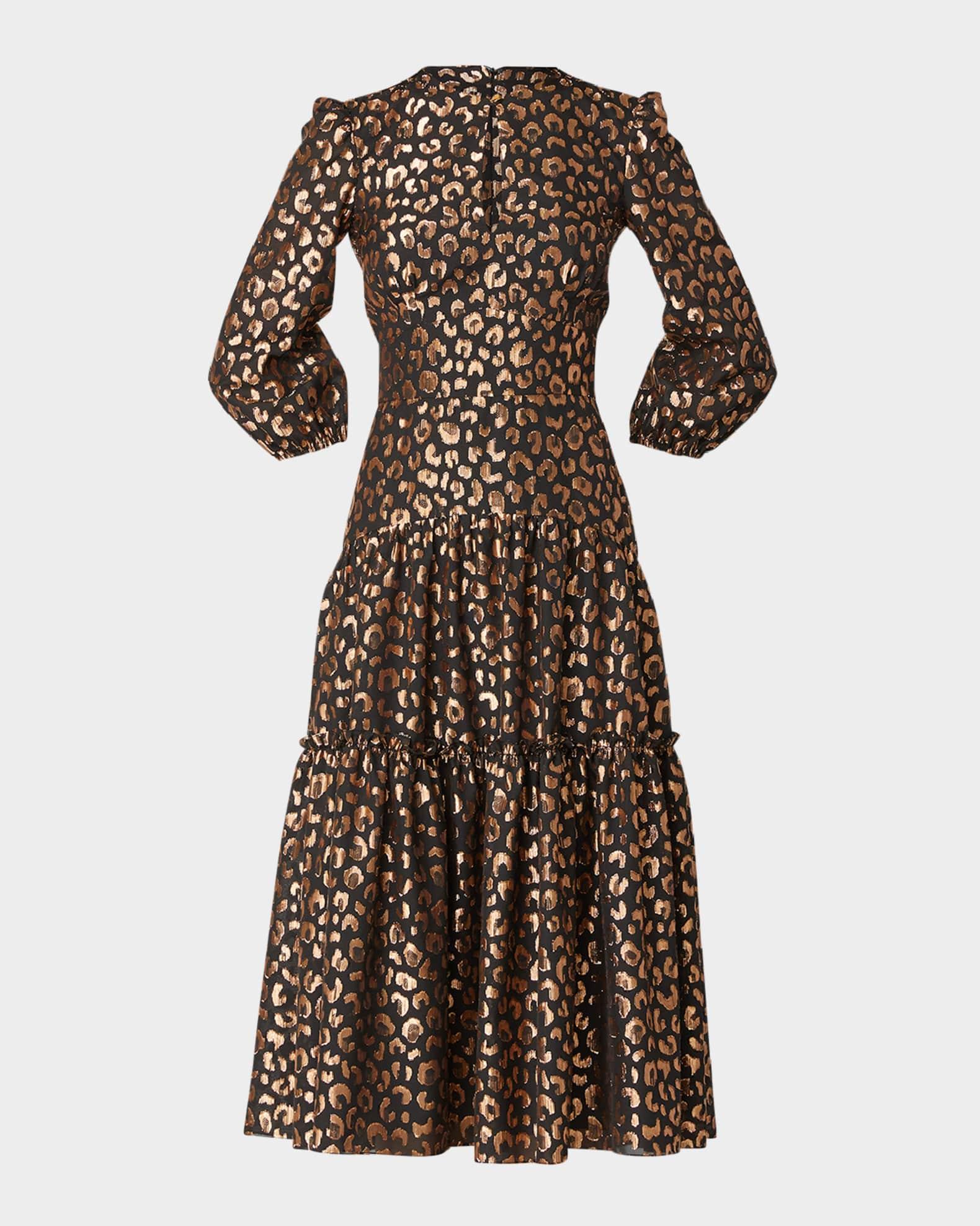 Alina Tiered Cutout Metallic Midi Dress Product Image