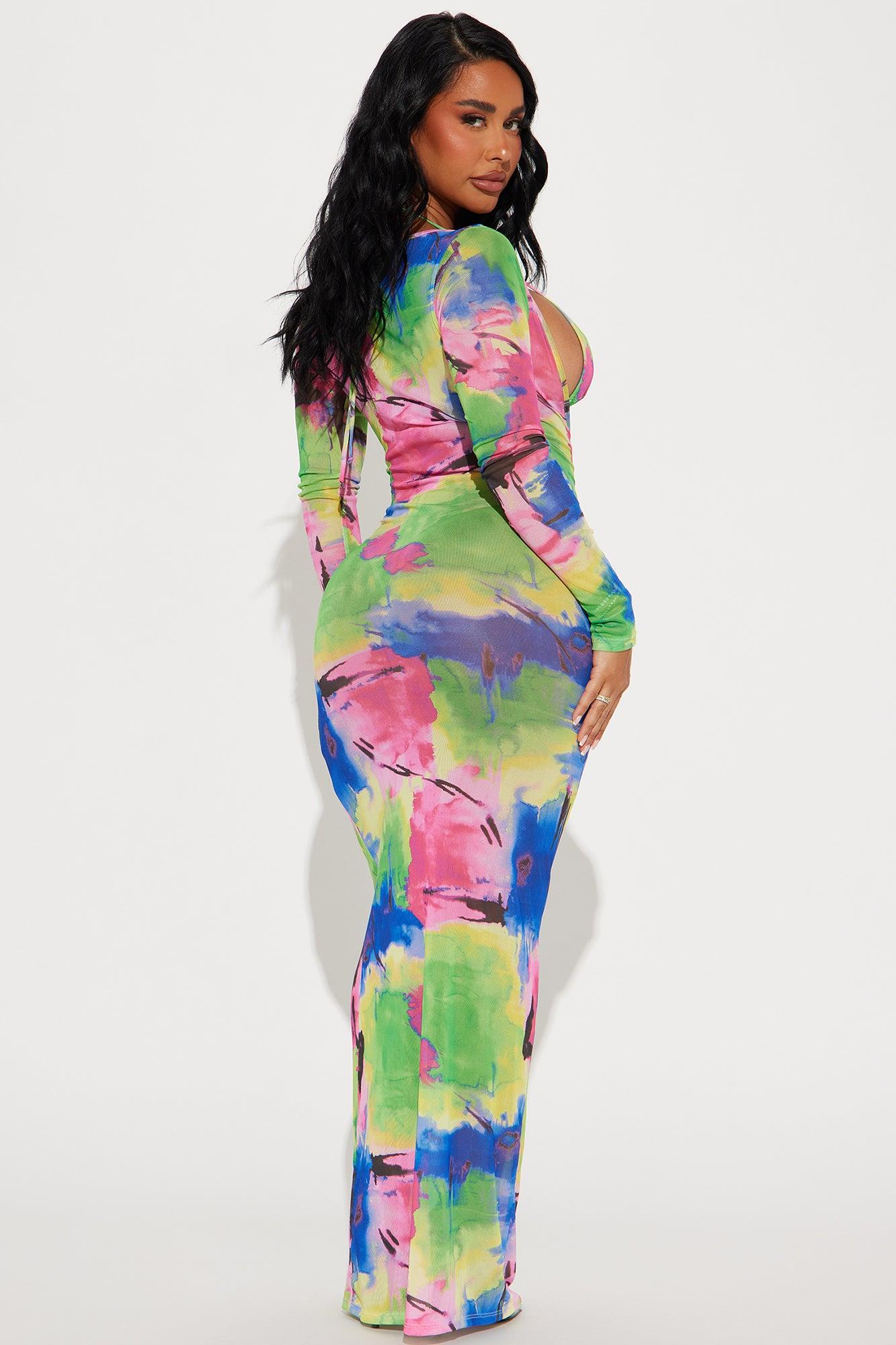 Summers In Tulum Mesh 3 Piece Sunsuit Set - Green/combo Product Image