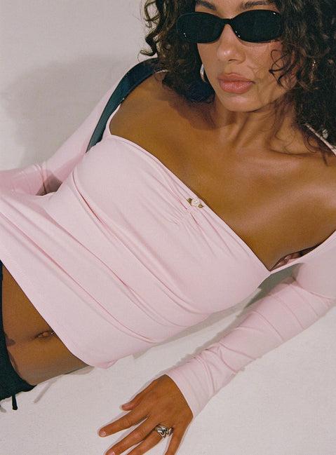Adella Long Sleeve Top Pink Product Image