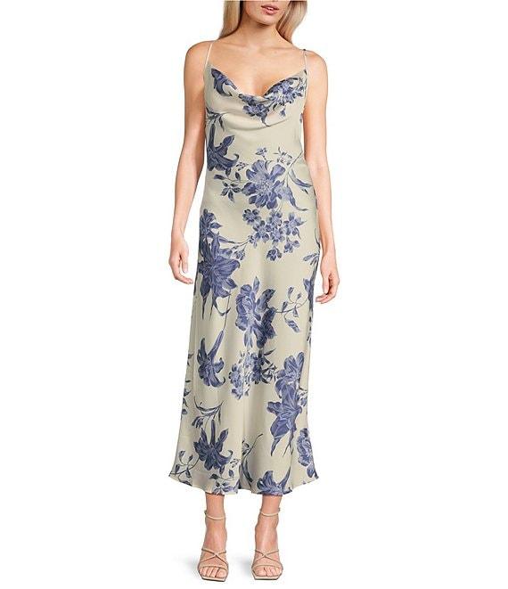 Guess Sleeveless Spaghetti Strap Akilina Floral Printed Dress Product Image