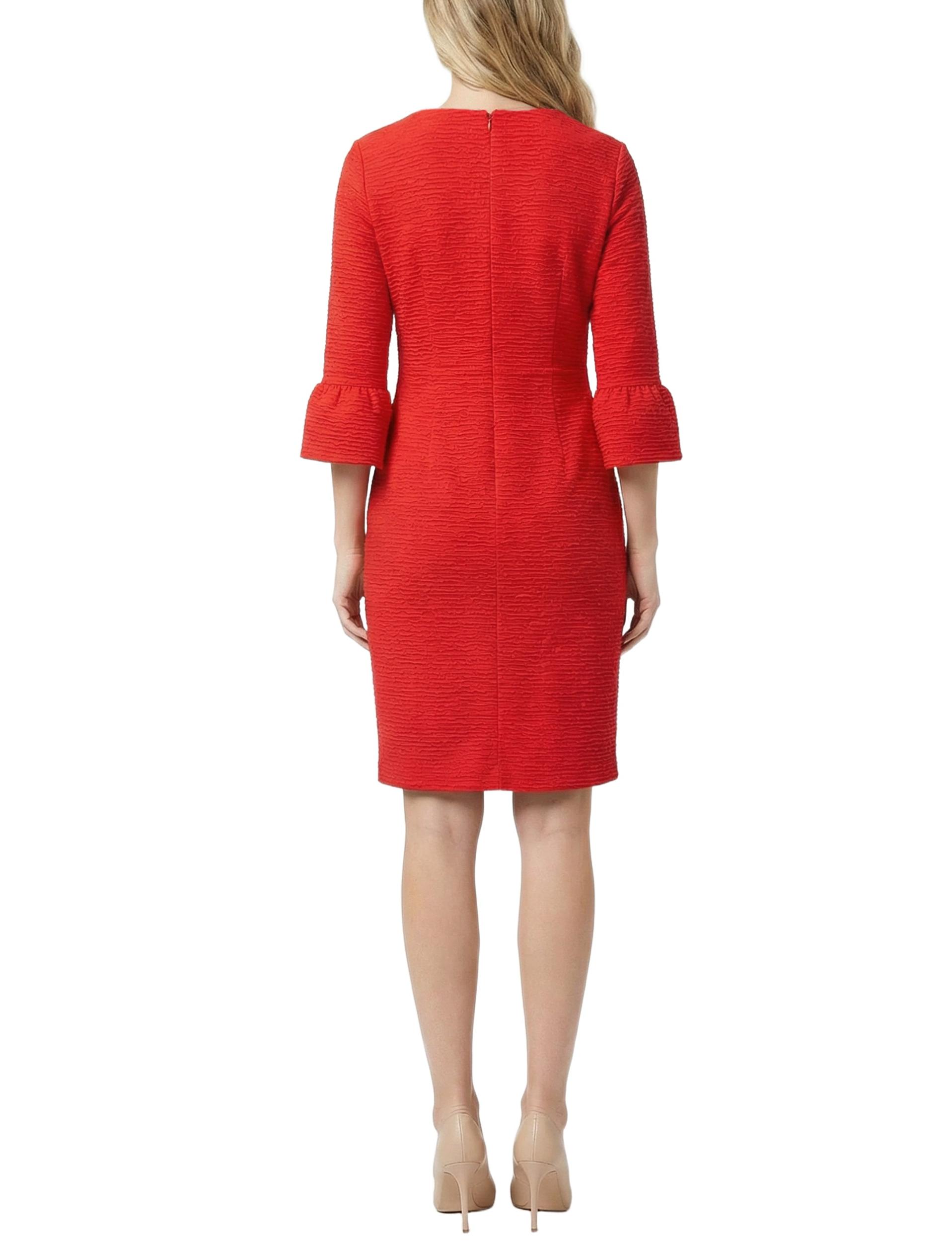 NY Collection 3/4 Sleeve Pearl Detail Dress Product Image