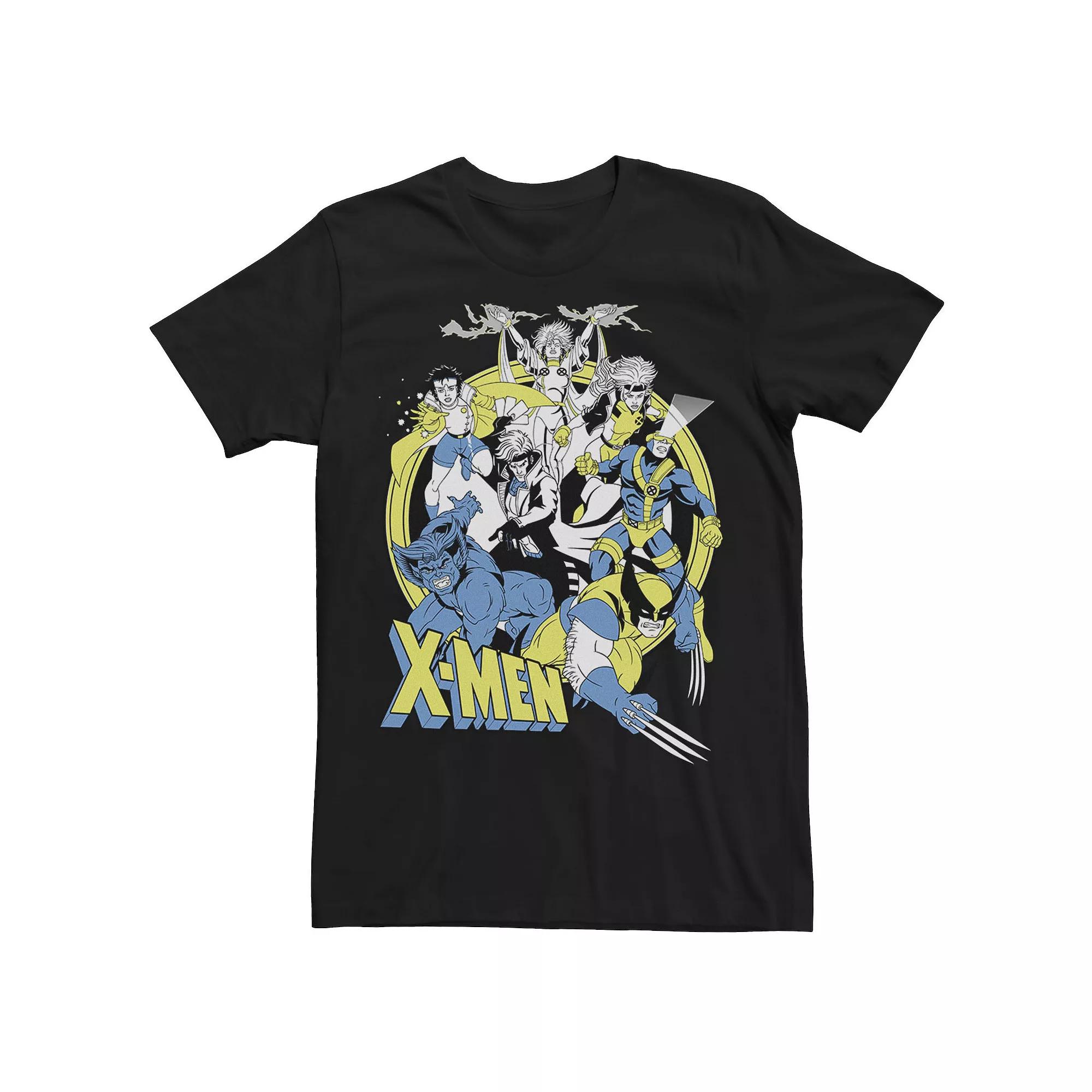 Men's Marvel X-Men Retro Action Group Shot Logo Tee,  Product Image