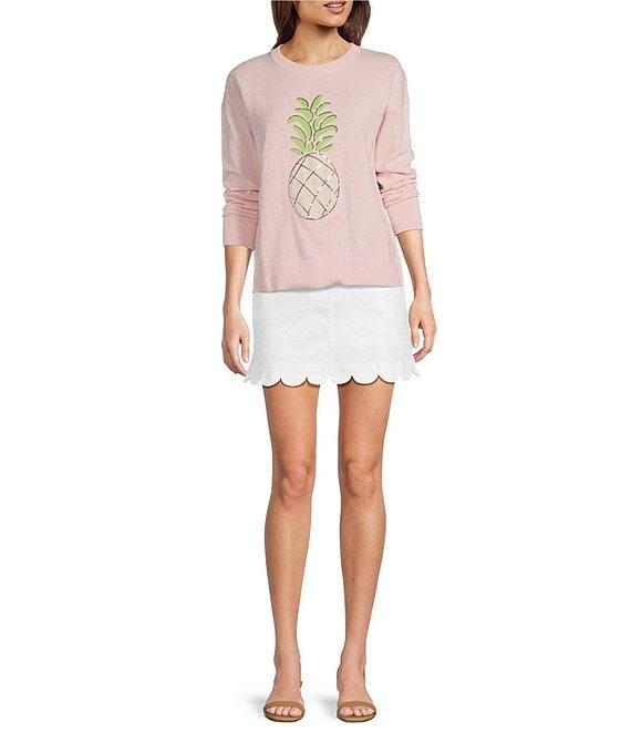 Lilly Pulitzer Colette Denim 4-Pocket Scalloped Hem Skort Product Image