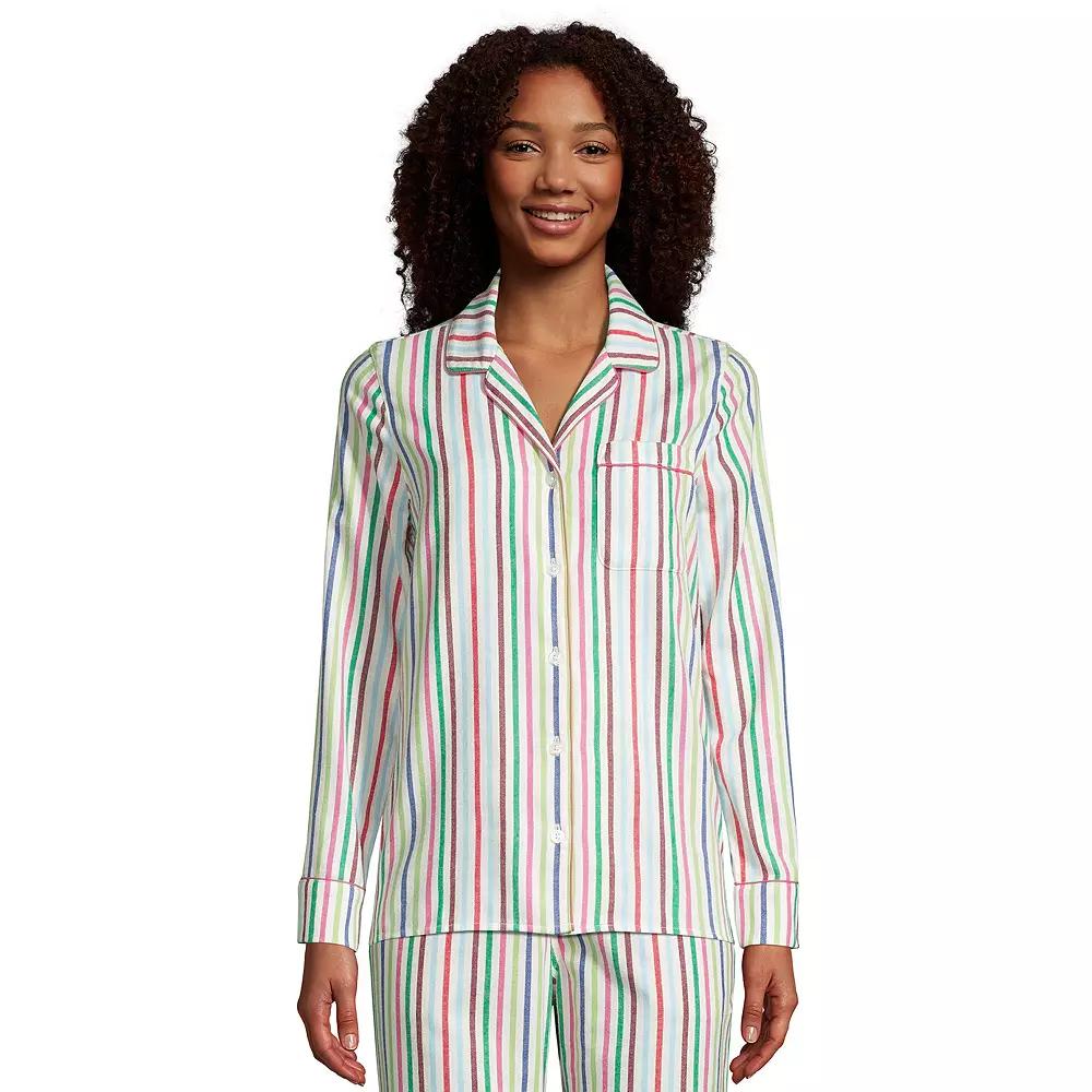 Women's Lands' End Long Sleeve Flannel Pajama Top,  Product Image