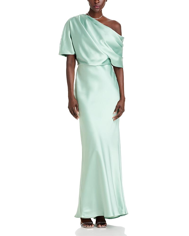 Amsale Draped Satin One Shoulder Dress Product Image