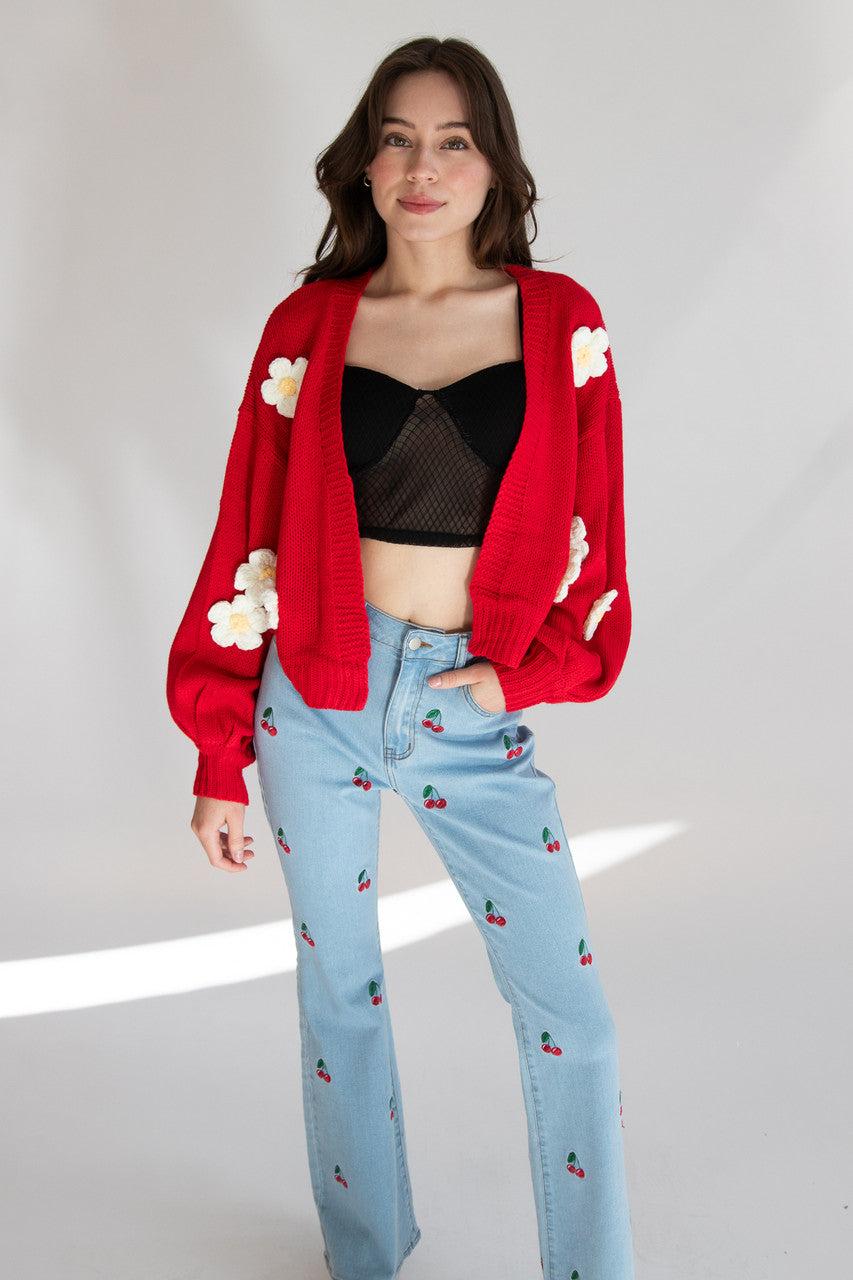 3D Daisy Cardigan Product Image