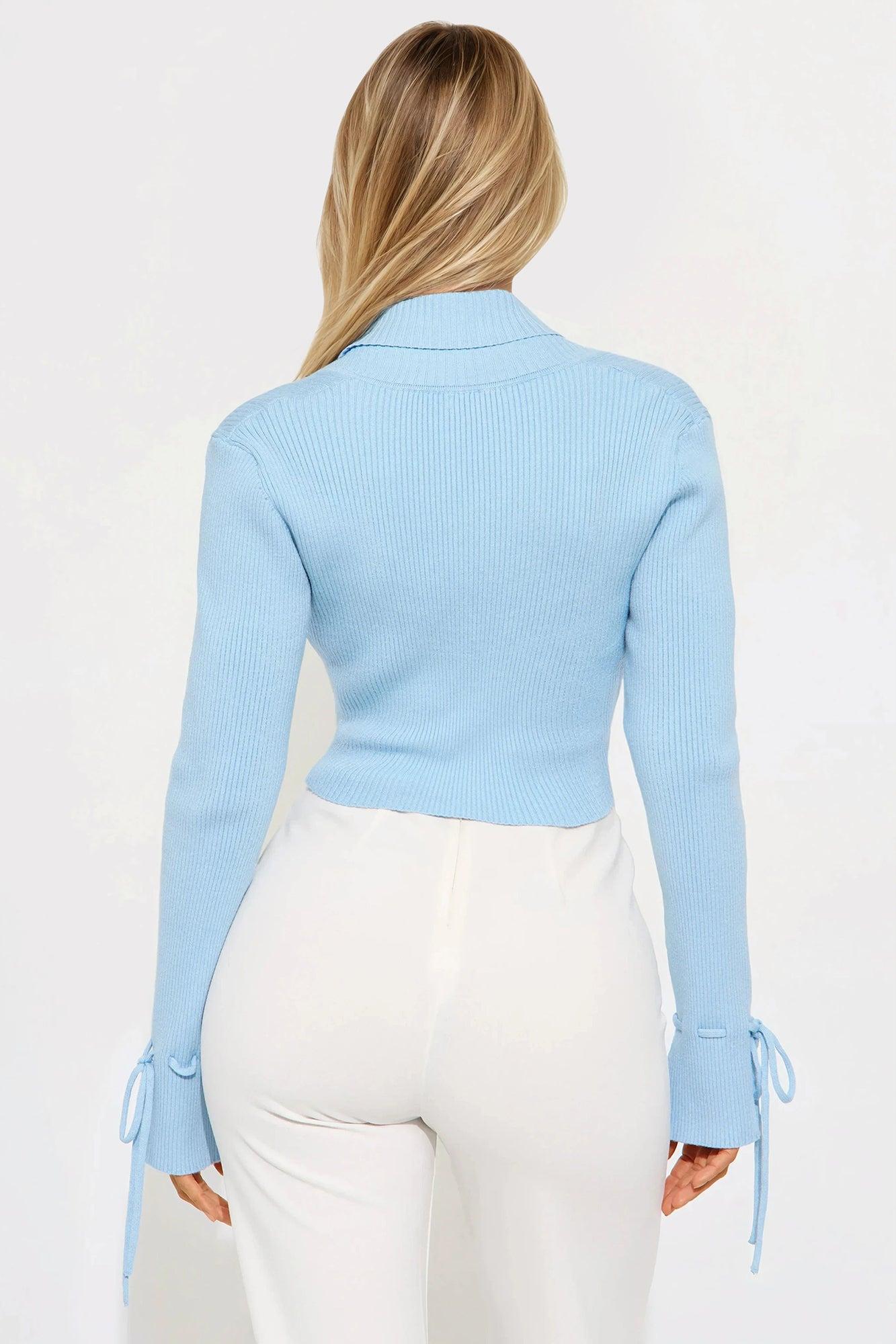 Effortlessly Cute 2 Piece Sweater Top - Blue/combo Product Image