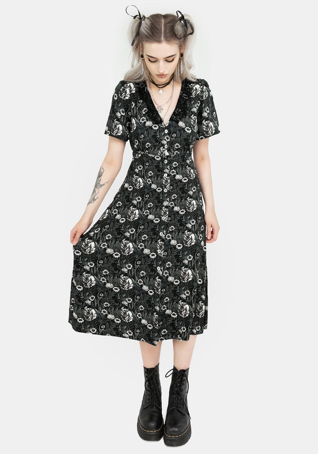 Nightbloom Button Up Midi Dress Product Image