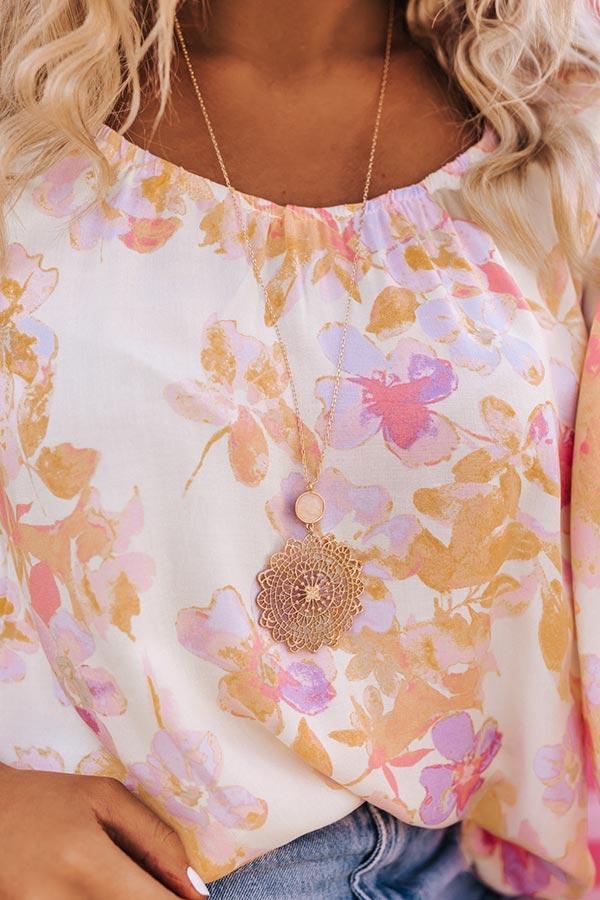 Sunshine On The Horizon Necklace In Rose Quartz Product Image