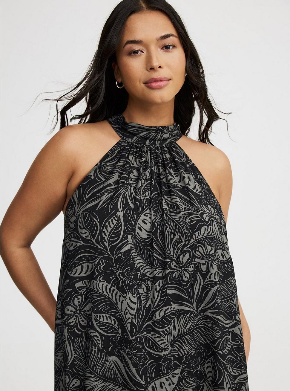 Midi High-Neck Tie-Back Dress Product Image