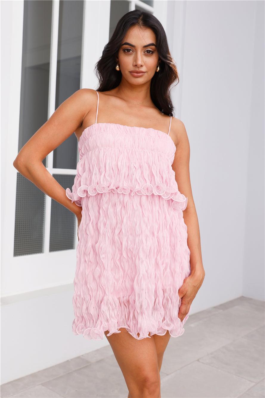 Solstice Mesh Mini Dress Pink Product Image